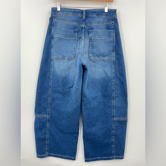 Pilcro 28x26 Kenna Mid-Rise Heritage Barrel Jeans stretchy blue Anthropologie - Picture 5 of 10